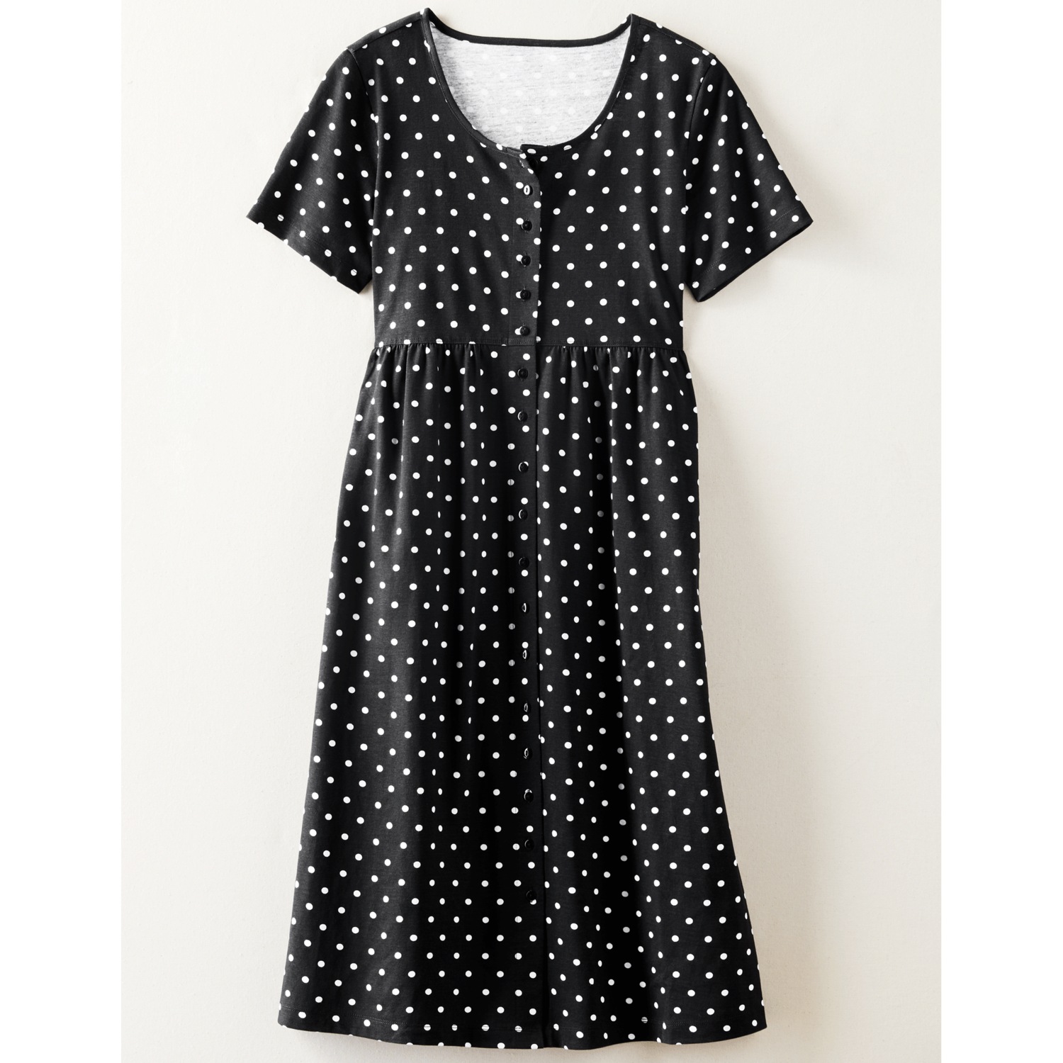 Front Pocket Detail Button Closure Dress