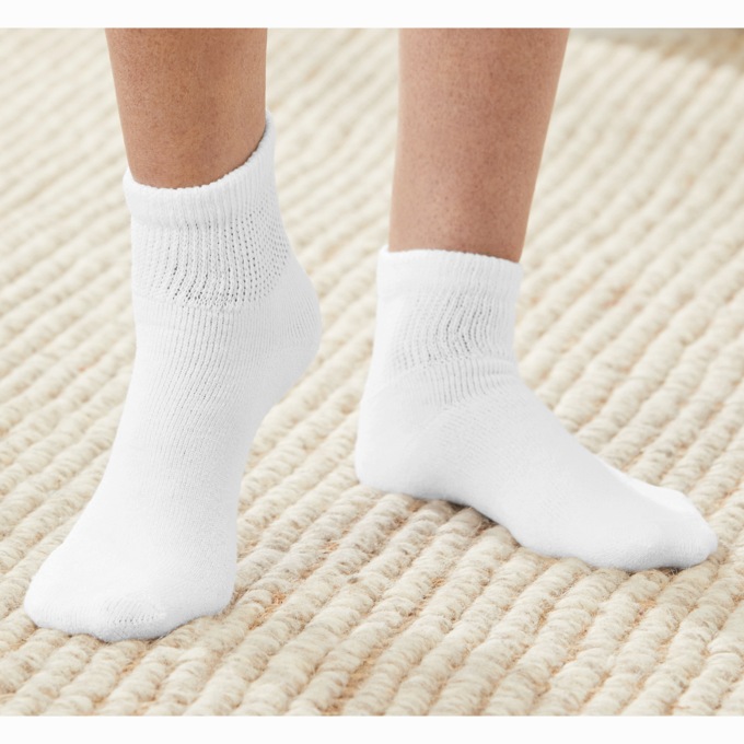 3-Pack of Diabetic Crew Socks, Purple Assorted, large