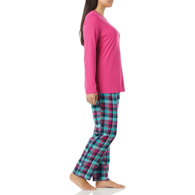 Women's Plaid Flannel PJ Set, Boysenberry, large