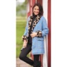 Denim Shearling Coat, , large