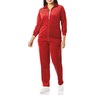 Velour Pant Set with Rhinestones, Red, large