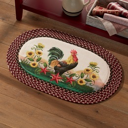 Rooster Braided Kitchen Mat - 20" x 30", , large