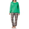 Women's Plaid Flannel PJ Set, Moss, large