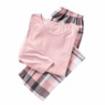 Women's Plaid Flannel PJ Set, Rose, large