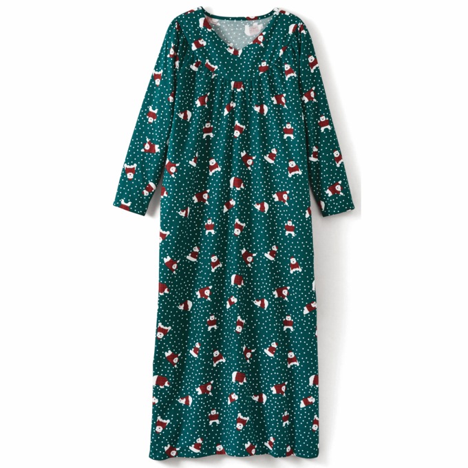 Flannel Nightgown, Forest Bear, large