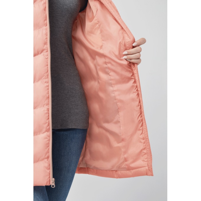 Hooded Chevron Quilted Coat, Rose, large