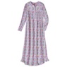 Long-Sleeve Printed Nightgown, Hyacinth, large