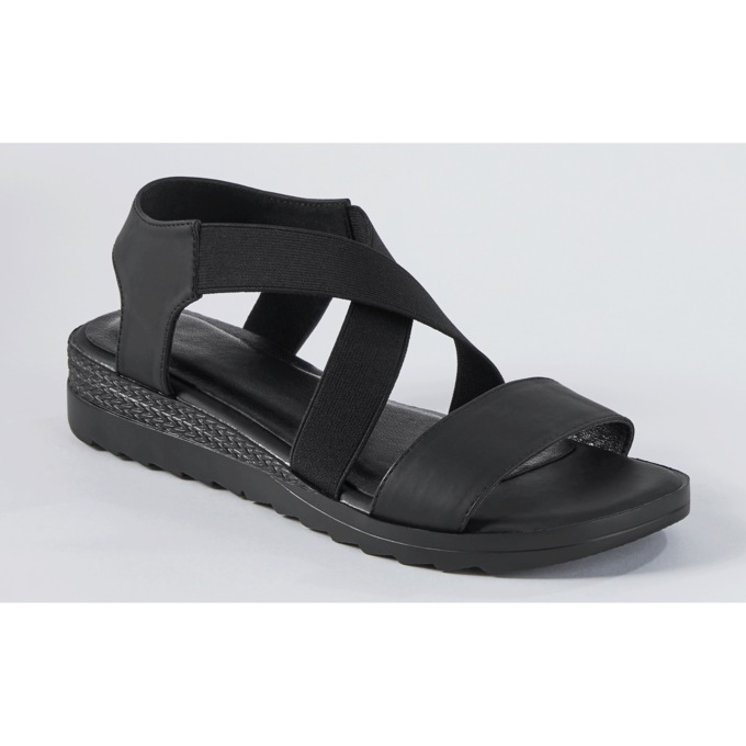 Walking Comfort Sandal, Black, large