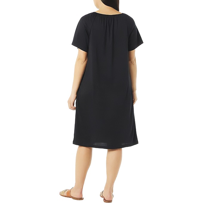 Embroidered Solid Waltz Lounger, Black, large