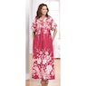 Trapunto Trim Caftan, Boysenberry Floral, large