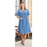 Short Sleeve Denim Patio Dress, , large