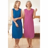 2-Pack Henley Sleeveless Nightshirt, , large