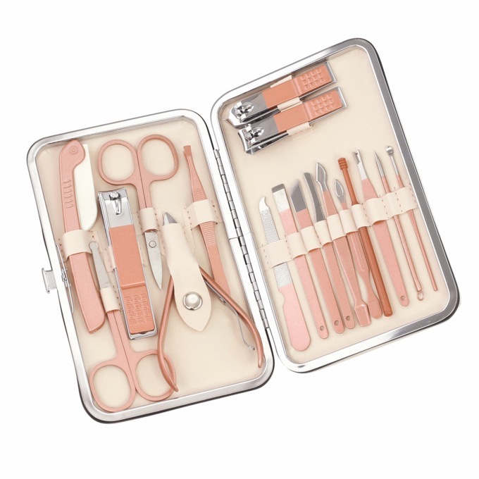 18-in-1 Ultimate Nail Care Kit, Tan, large