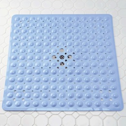 Slip-Resistant Shower Mat, Blue, large