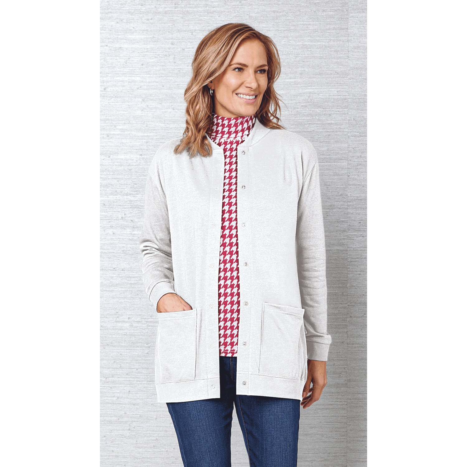 Snap-Front Cotton-Blend Women's Cardigan | Essentials