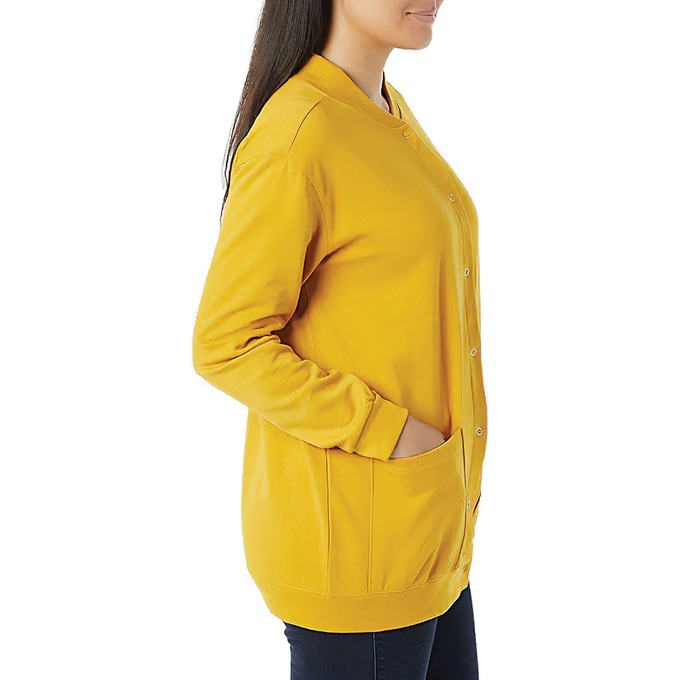 Snap-Front Cardigan, Maize, large