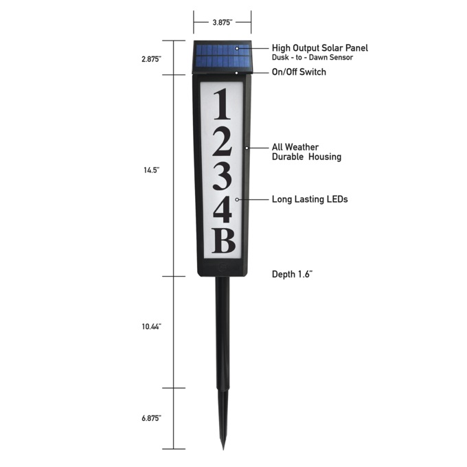 SensorBrite&reg; Solar Powered Address Light, , large