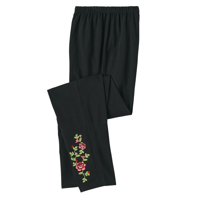 Embroidered Pant, Black, large