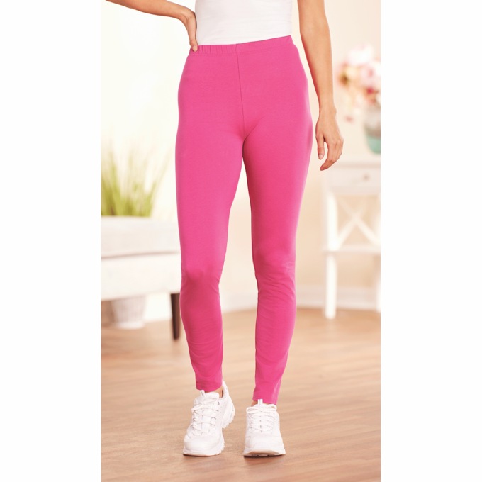 Classic Knit Leggings, Pink Punch, large