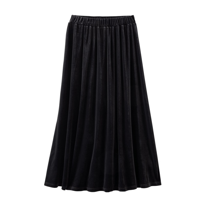 Velour A-Line Skirt, , large