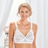 Lace Crossover Bra, White, large