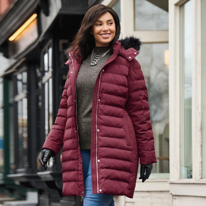 Insulated Puffer Parka with Belt, , large