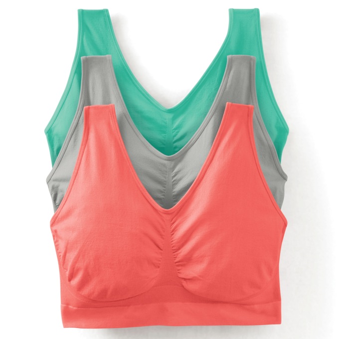 3-Pack Comfort Bras, Tranquil, large