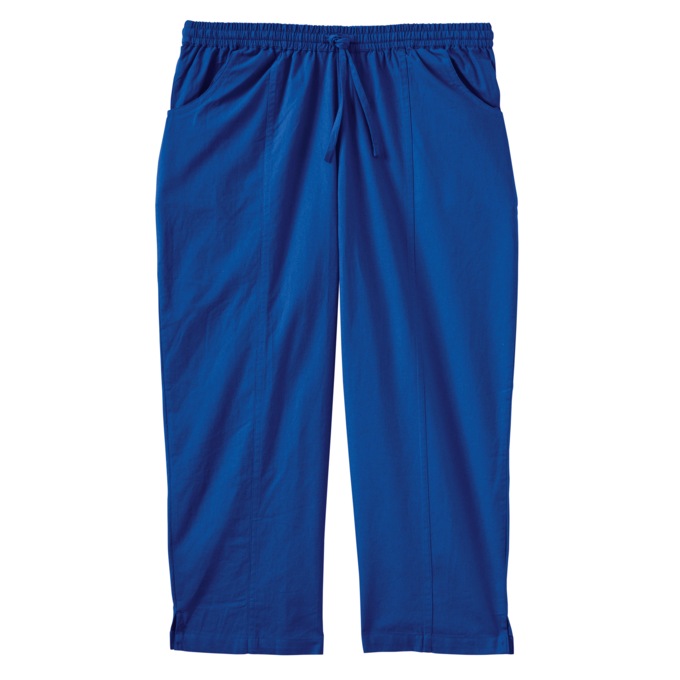Drawstring Cotton Capris, , large
