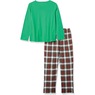 Women's Plaid Flannel PJ Set, Moss, large