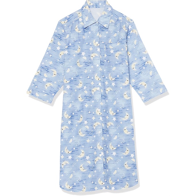 Printed Flannel PJs or Nightshirt, Moon Stars, large