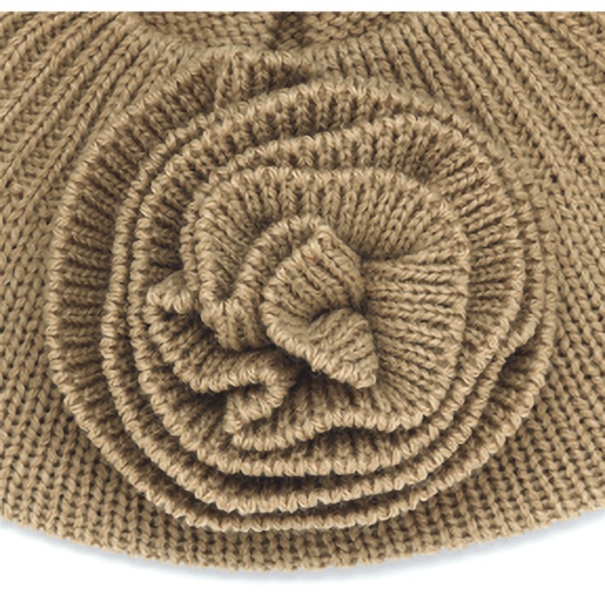 Knit Flower Beret, , large