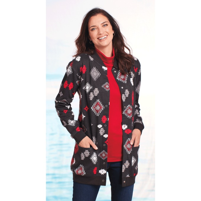 Snap-Front Cardigan, , large