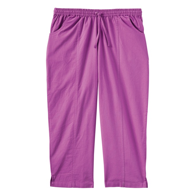 Drawstring Cotton Capris, , large