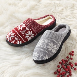 Crystal Festive Knit Slipper for Women, , large