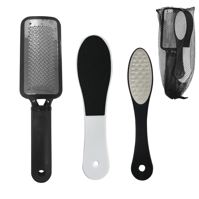 3-Piece Pedicure Foot File Set with Bag, , large