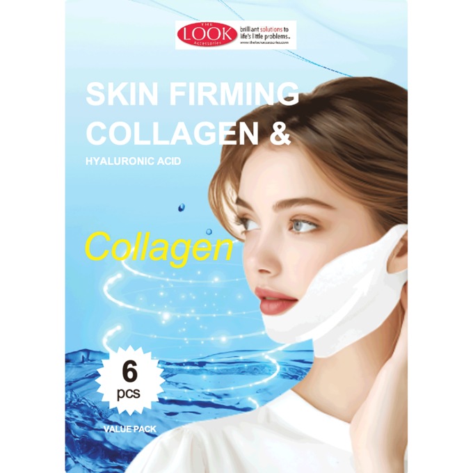 6-Pack Skin Firming Collagen & Hyaluronic Acid Chin Masks, , large