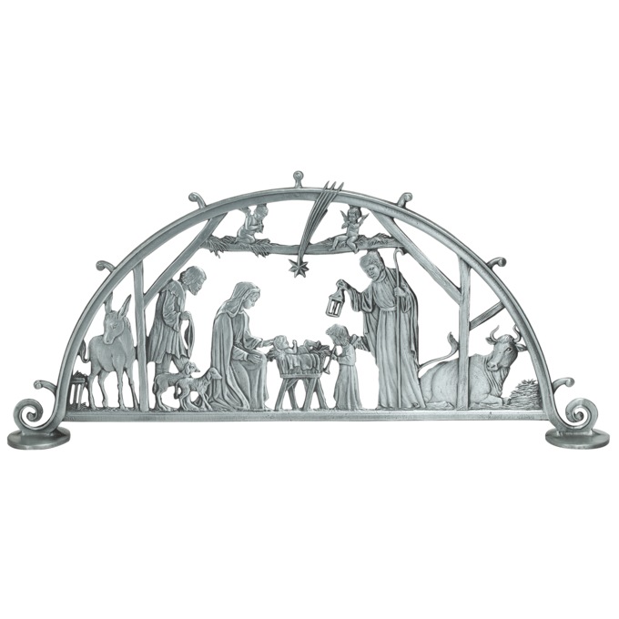Silver Standing Nativity Scene, , large