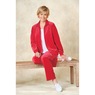 Velour Pant Set with Rhinestones, Red, large