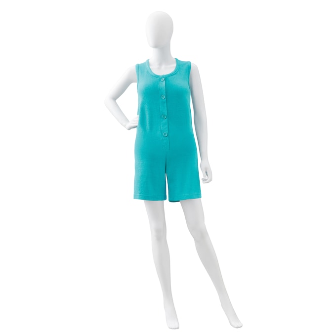 Button-Front Terry Romper, , large