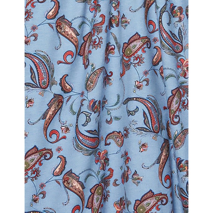 Flannel Nightgown, Blue Paisley, large