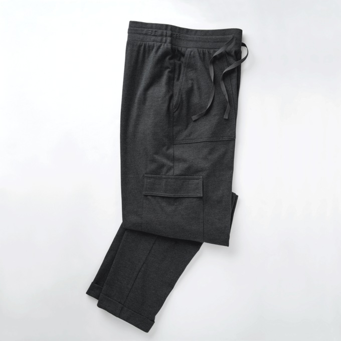 Comfort Cargo Pants, Heather Black, large