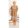 Border Print Patio Dress, Camel Bold Floral, large