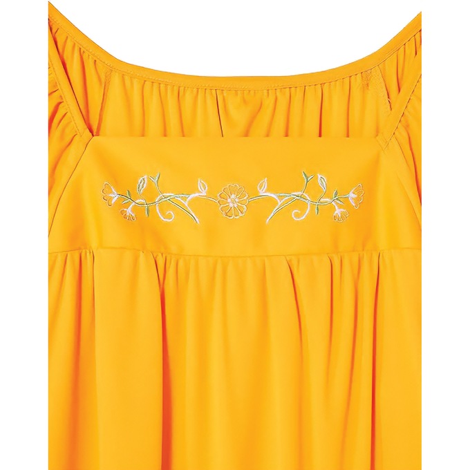 Embroidered Solid Waltz Lounger, Mango, large