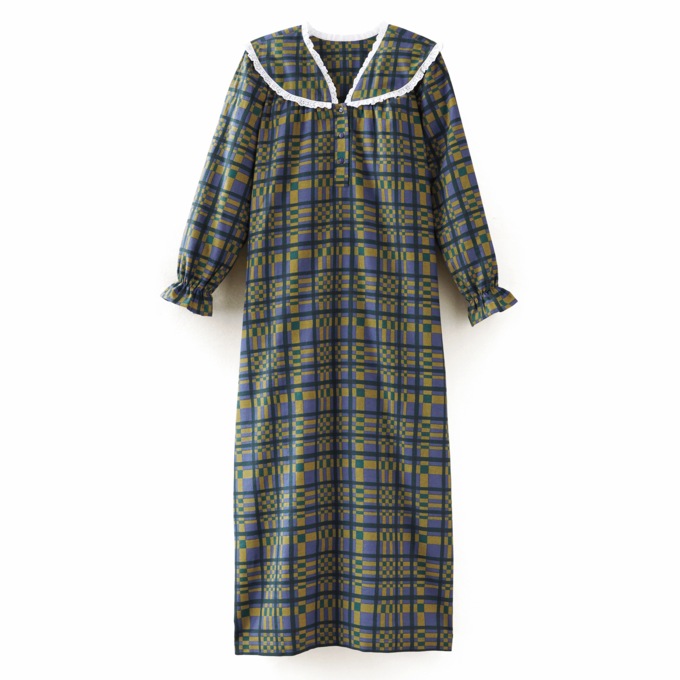 Flannel Nightgown with Lace Trim | Essentials