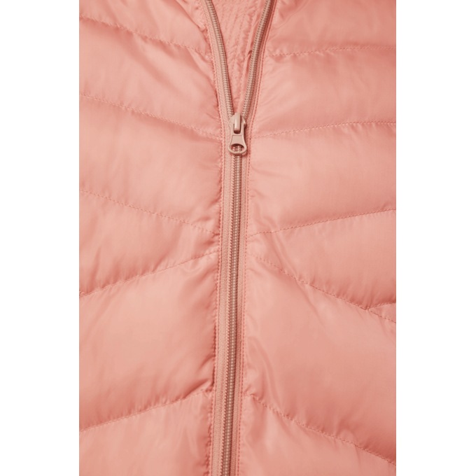 Hooded Chevron Quilted Coat, Rose, large