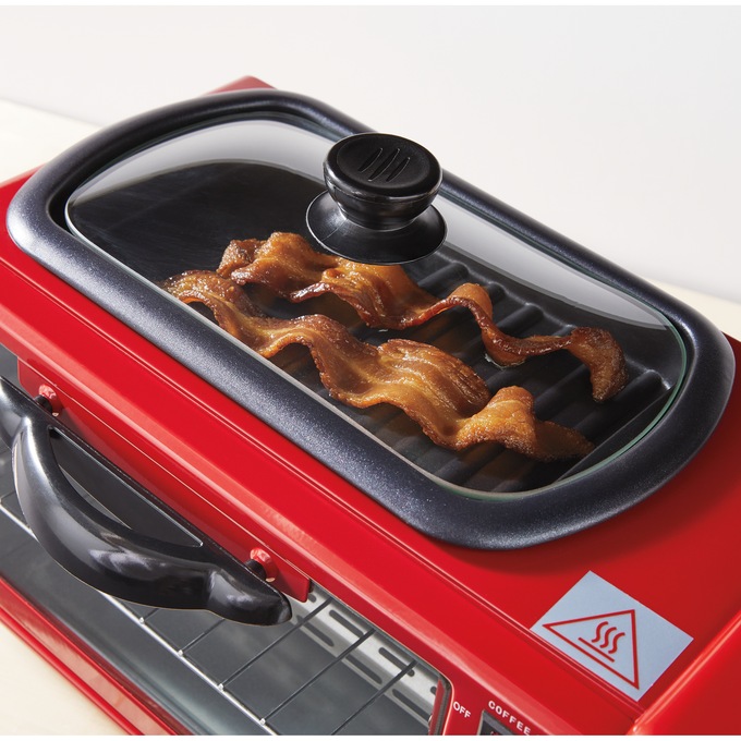 3-in-1 Breakfast Maker with Grill, Bake, Toast & Brew Functions, , large