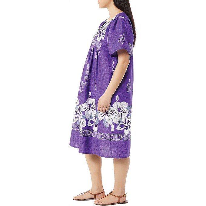 Border Print Patio Dress, Violet, large