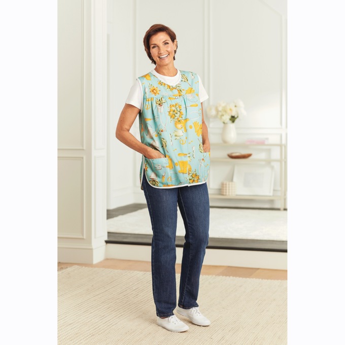 Easy-Care Button-Front Cobbler Apron, Gardening, large