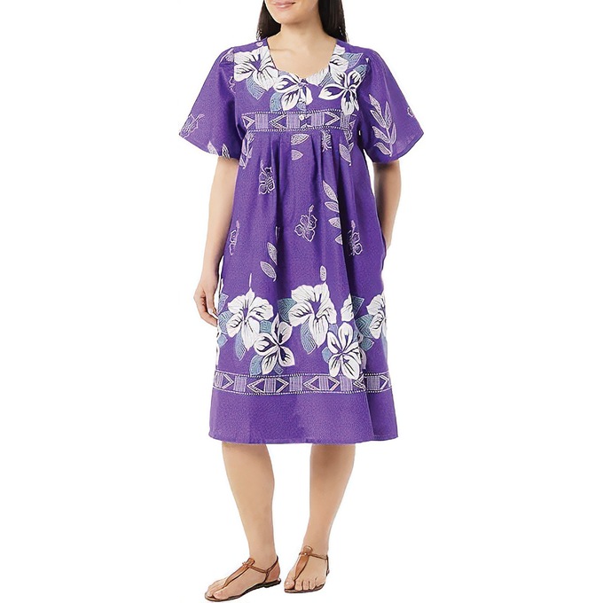 Border Print Patio Dress, Violet, large