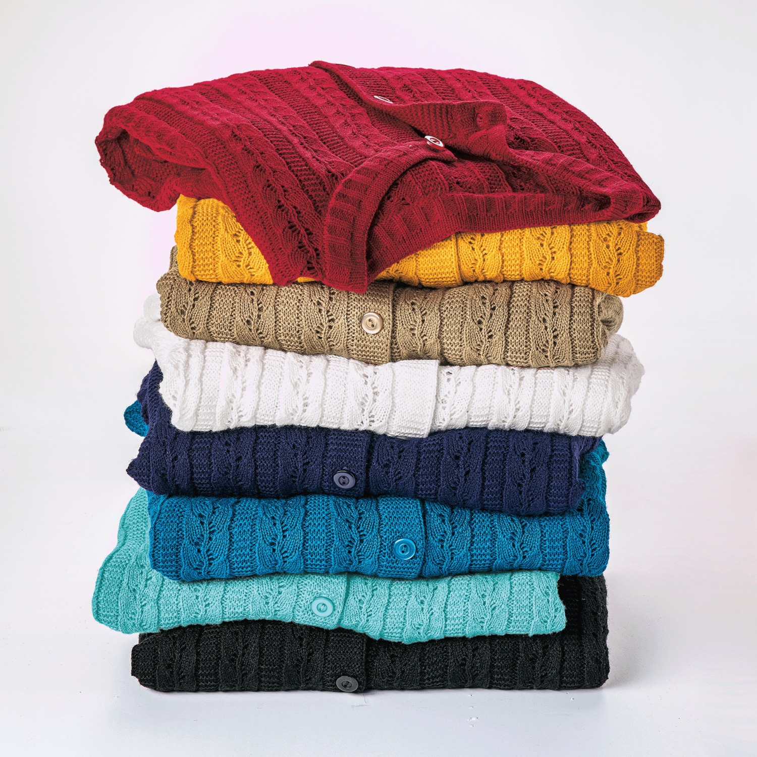 Prime Time Cable Knit Cardigan Black